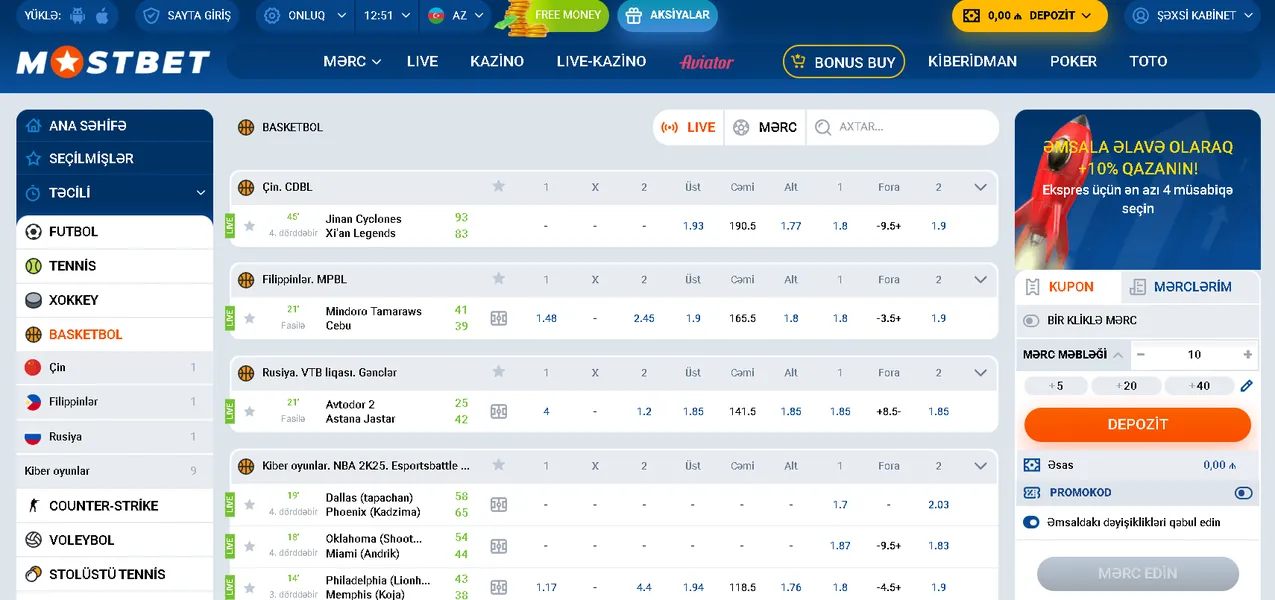 MostBet-də idman mərcləri və mərc seçimləri